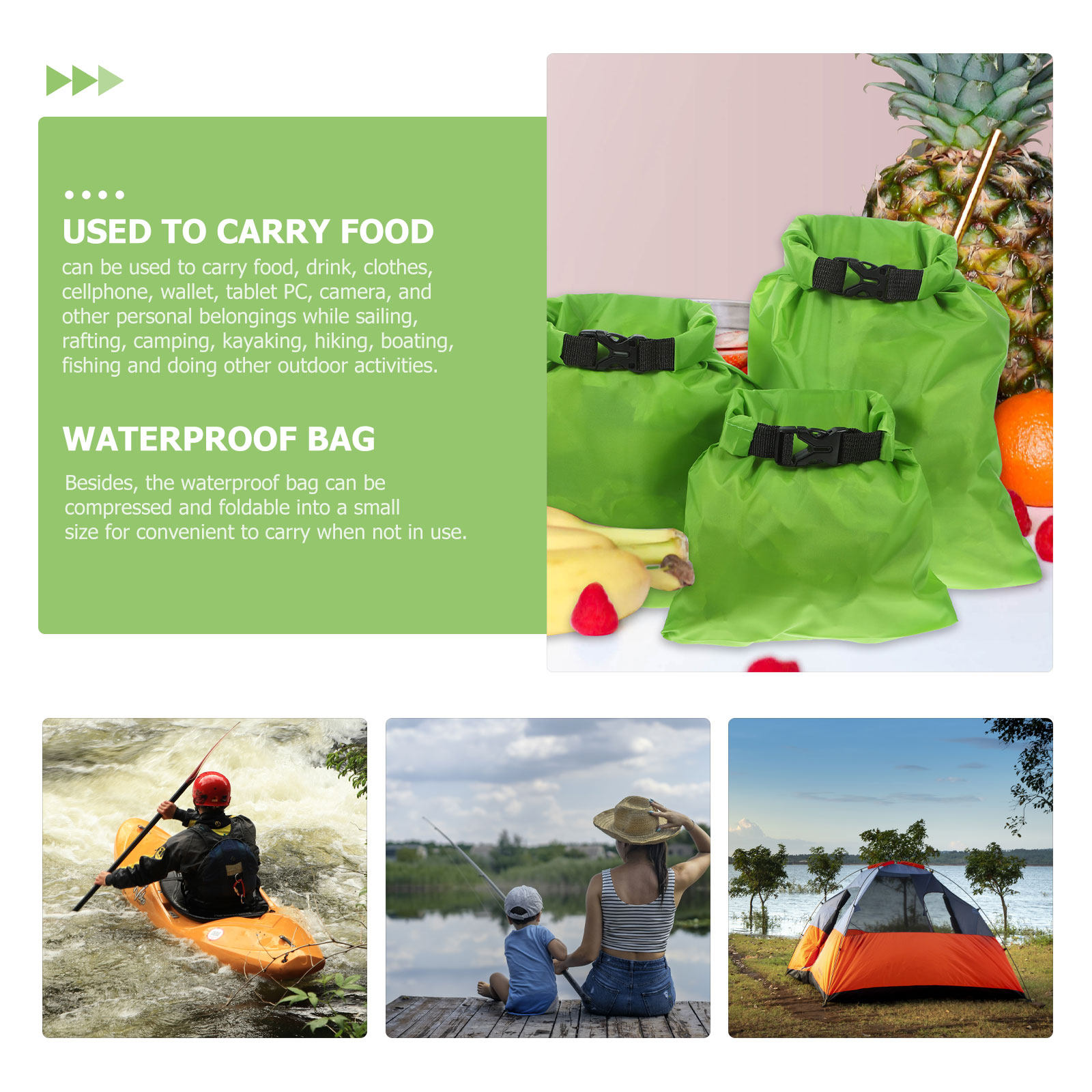 3 Adet Dış Mekan Su Geçirmez K - Fishing Kayak Storage Bag incelemesi ve fiyatı